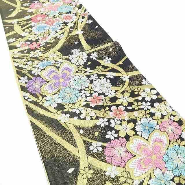 ✾まめ藤✾美品 正絹 着物 振袖用“星よりも先に夜空を彩る桜の群