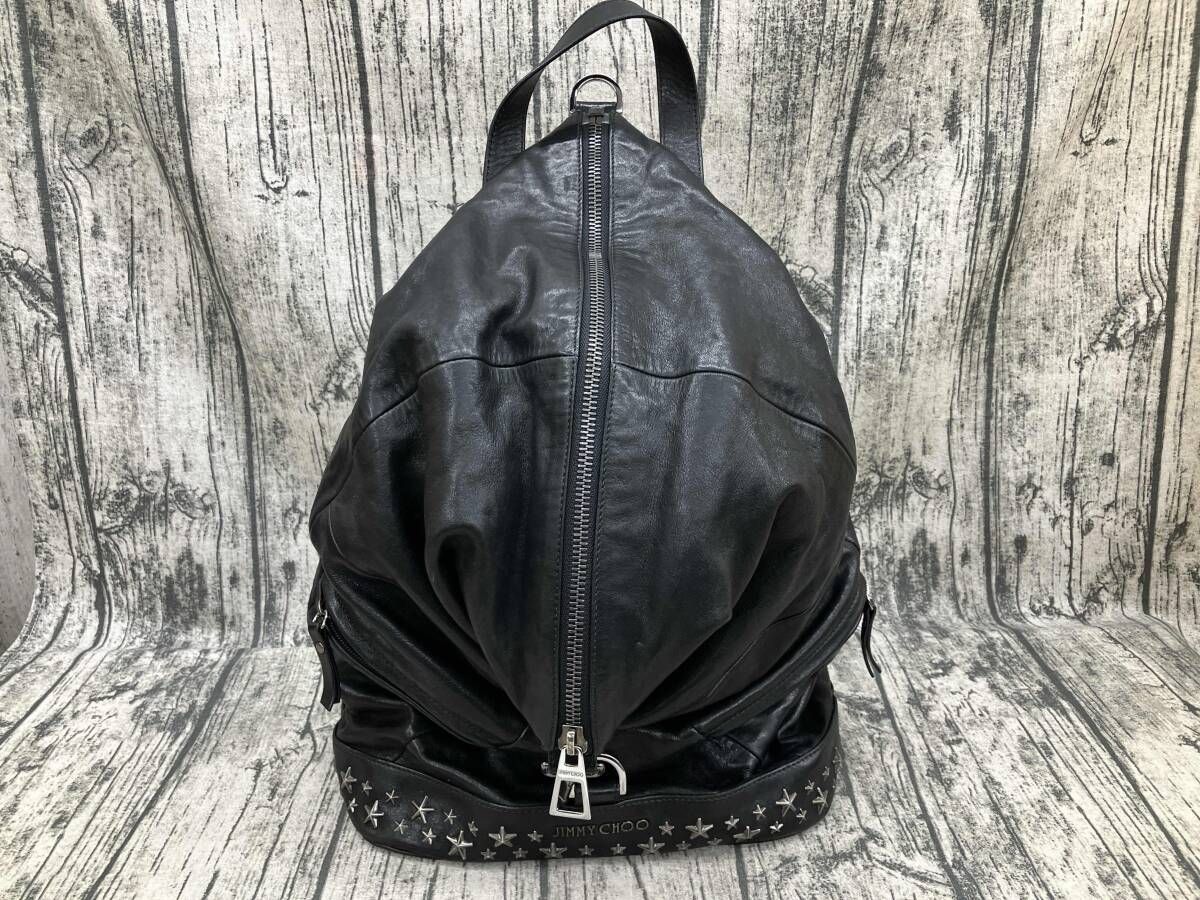 正規品☆ ジミーチュウ SUKI 2way リュック スタースタッズ 黒 レザー JIMMY CHOO ジミー チュウ スタースタッズ リュック レザー ブラック