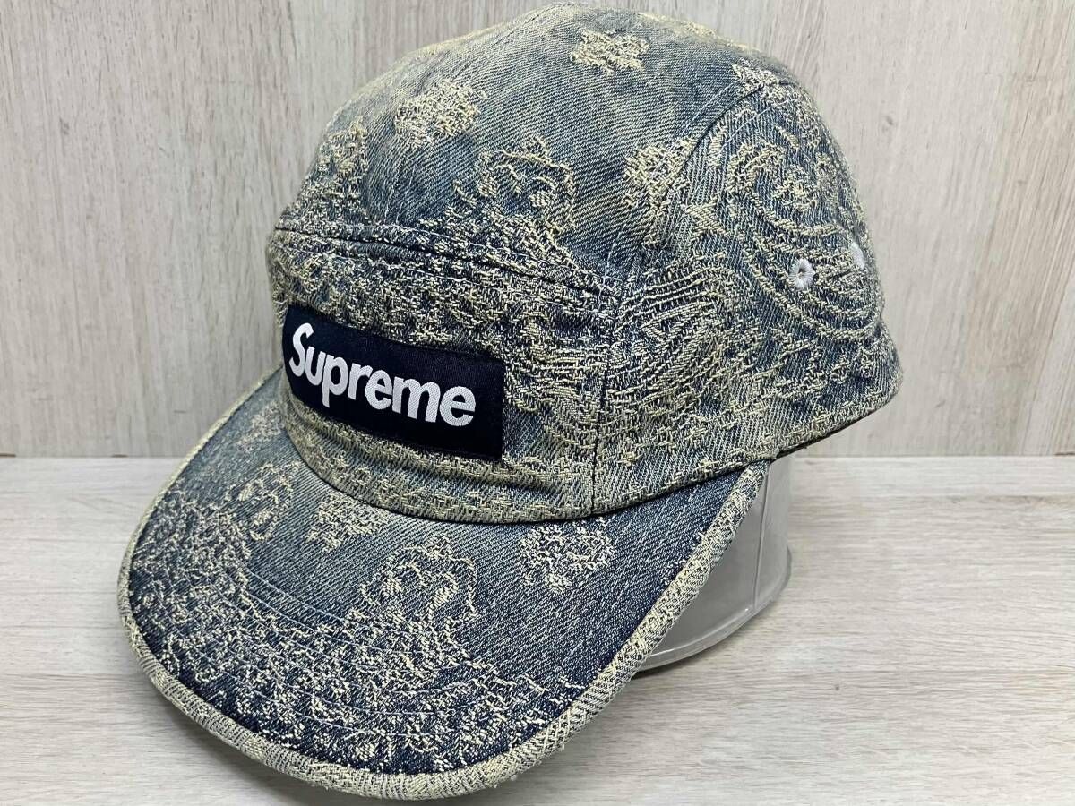 Supreme Bandana Jacquard Denim Camp Cap ボックスロゴ バンダナ ジャ