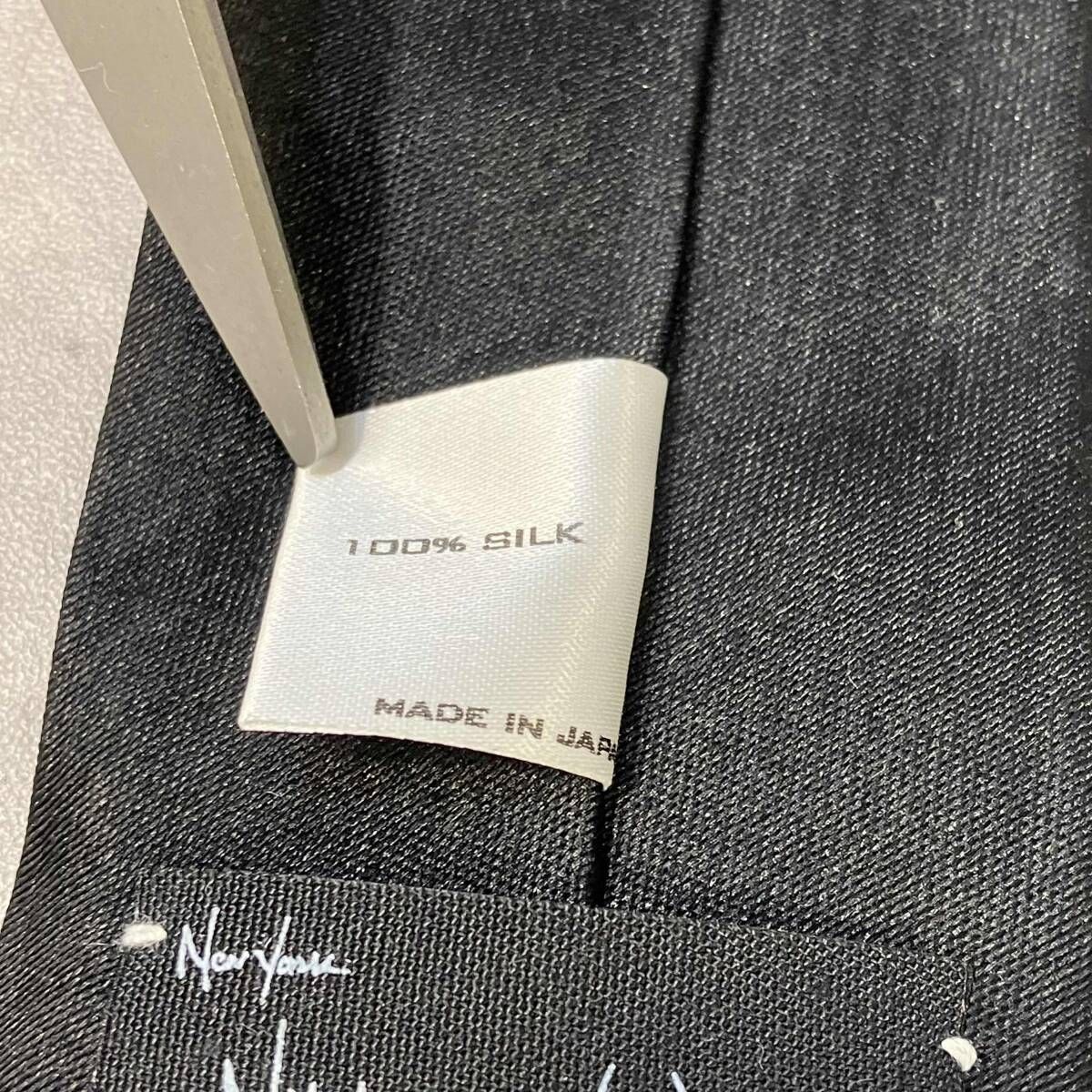 00s 本人期 NUMBER (N)INE バイカラーシルクネクタイ ホワイト