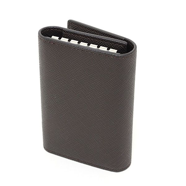 dunhill ダンヒル プレーン キーケース ブラウン PVC メタルロゴ 6連