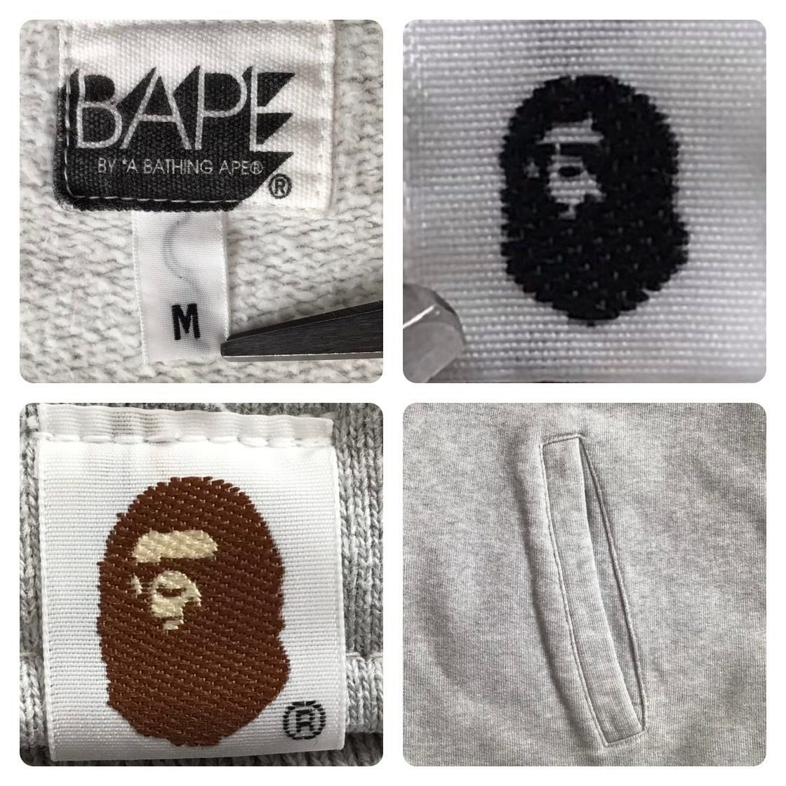 BAPE LOGO スウェット スタジャン Mサイズ a bathing ape sweat