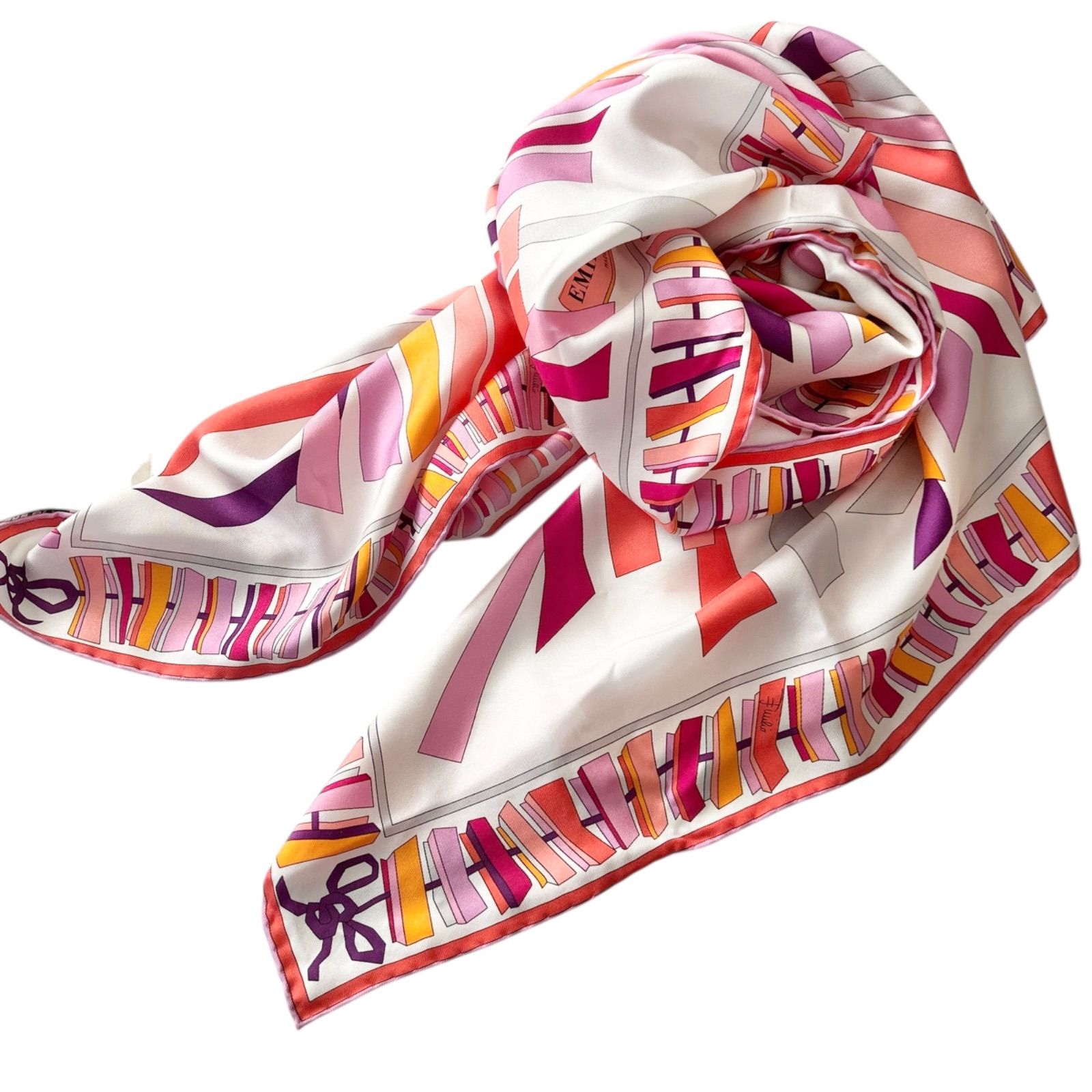 EMILIO PUCCI エミリオプッチ 大判スカーフ シルク100 イタリア製 90 87 cm