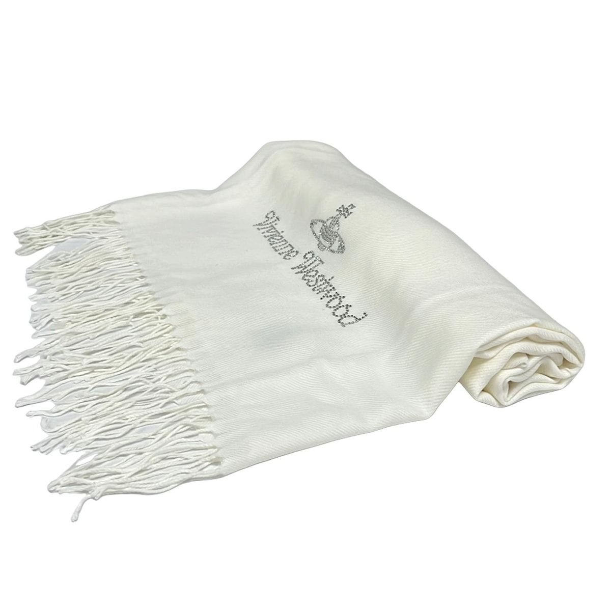 VivienneWestwood ACCESSORIES ヴィヴィアンウエストウッド ズ ストール ショール - 白 ラインストーン