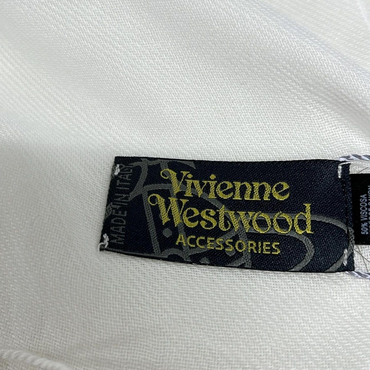 VivienneWestwood ACCESSORIES ヴィヴィアンウエストウッド ズ ストール ショール 白 ラインストーン