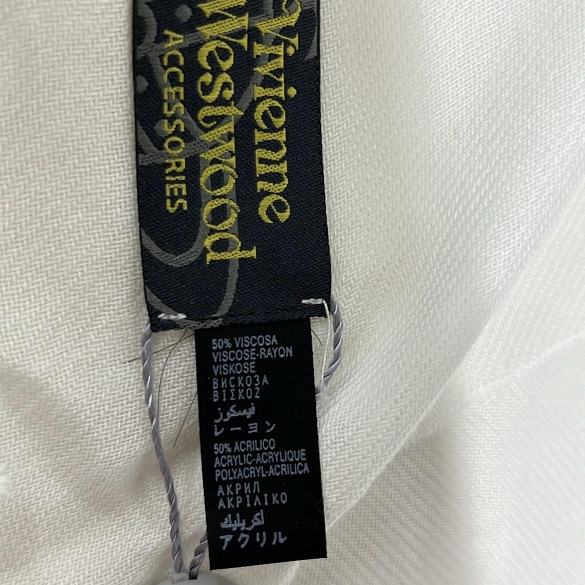  VivienneWestwood ACCESSORIES ヴィヴィアンウエストウッド ズ ストール ショール - 白 ラインストーン ストール ショール 小物