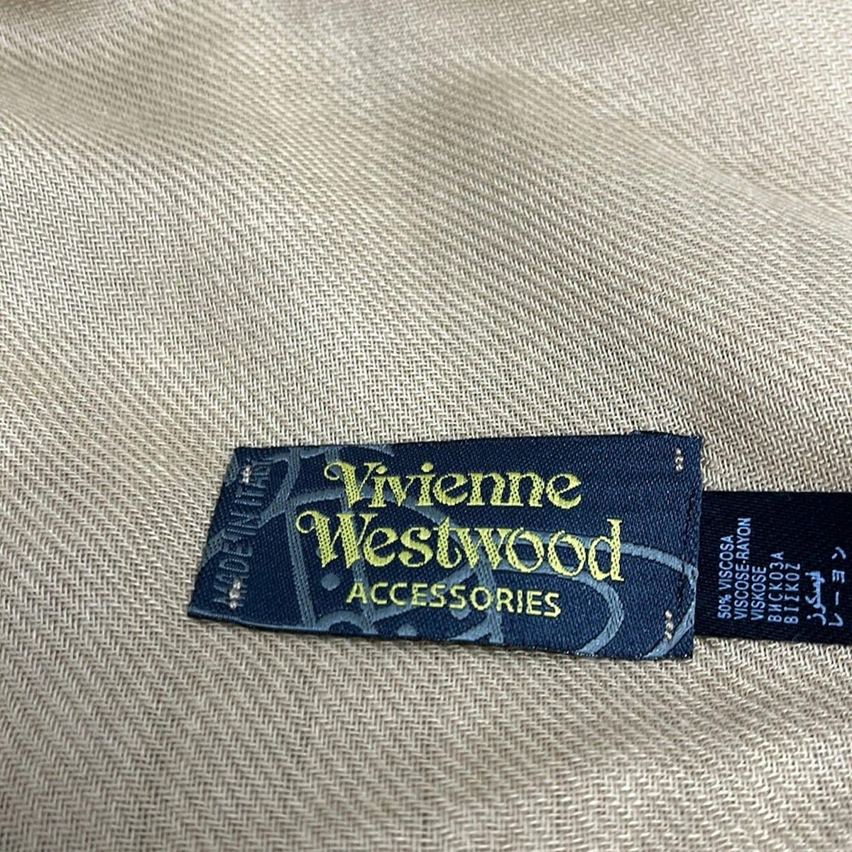 VivienneWestwood ACCESSORIES ヴィヴィアンウエストウッド ズ ストール ショール ベージュ ラインストーン