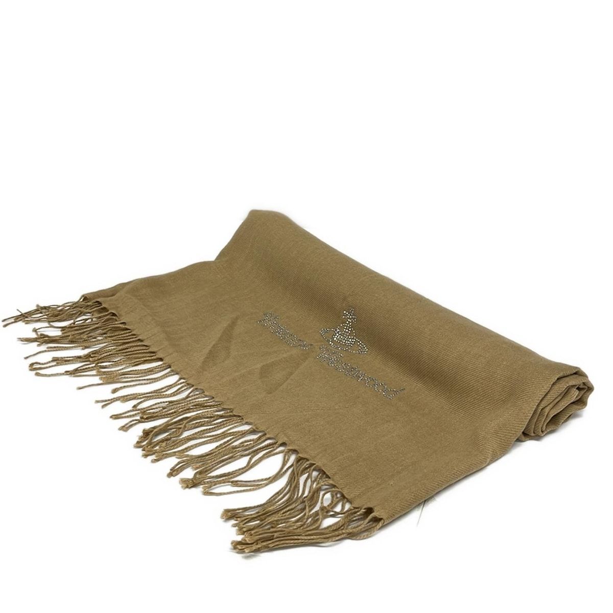 VivienneWestwood ACCESSORIES ヴィヴィアンウエストウッド ズ ストール ショール - ベージュ ラインストーン