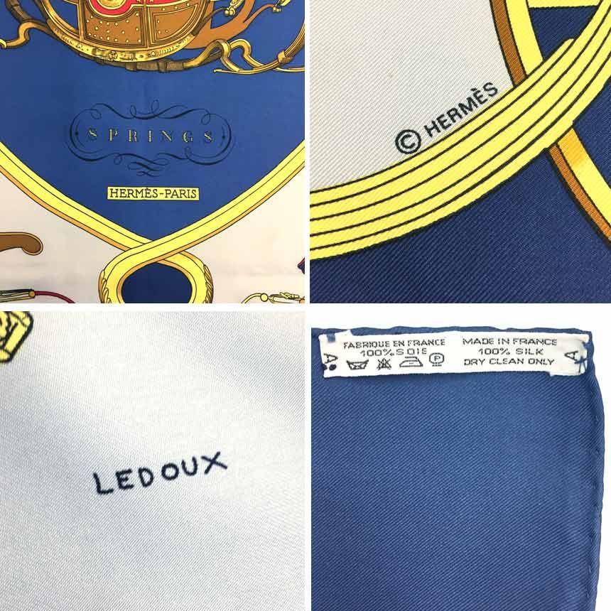  HERMESエルメス スカーフカレ90 SPRINGS 馬車 aq 6188 バンダナ スカーフ 小物