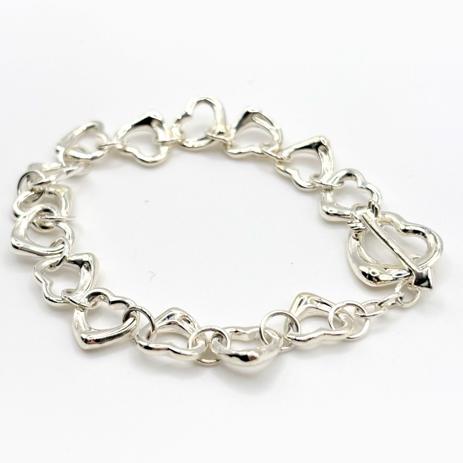 TIFFANY Co ティファニー オープンハート ブレスレット バングル エルサペレッティ シルバー SV 925 弓矢 ブレス