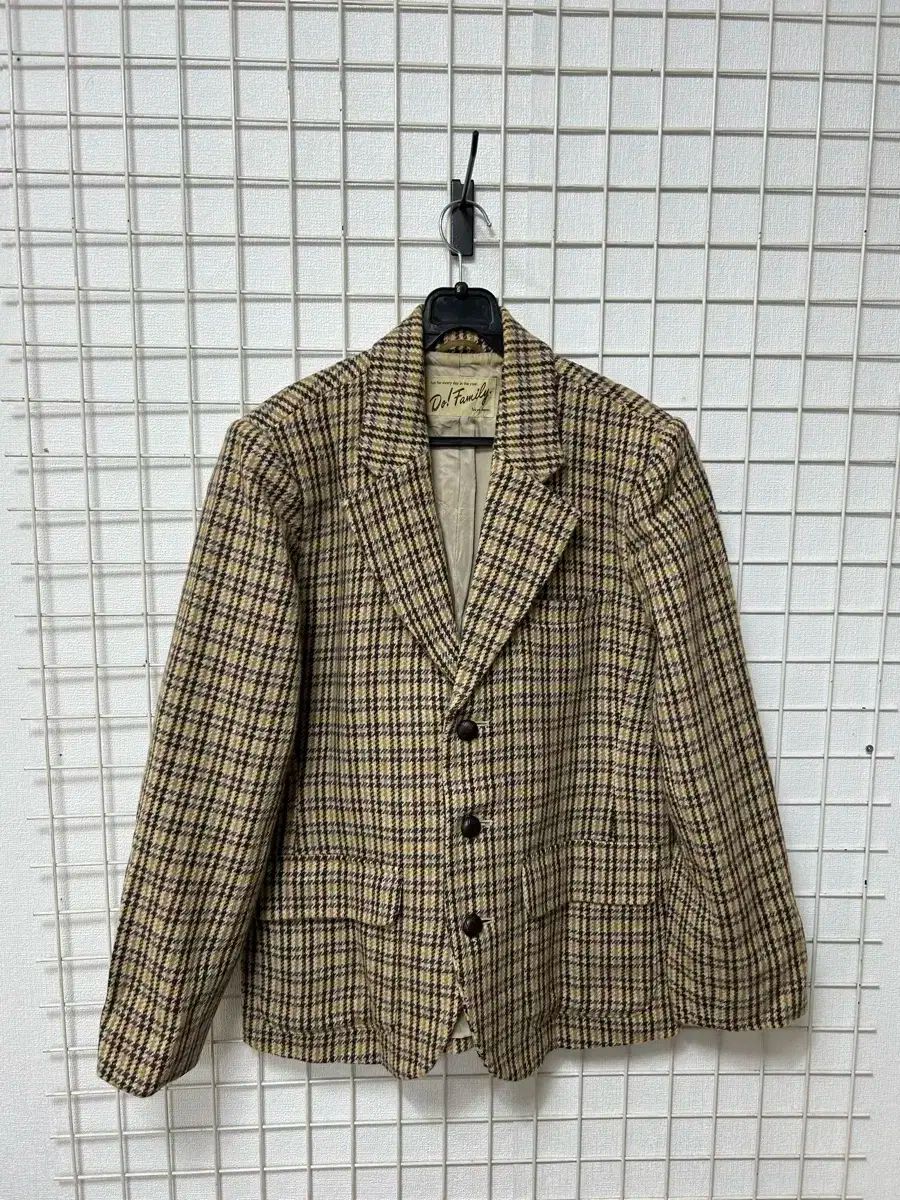 日本 ヴィンテージ ユニセックス ウール CHECK ジャケット M