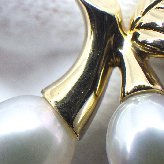 ミキモト MIKIMOTO ピンブローチ チェリー リーフ モチーフ パール 1円～ リーフモチーフ パールブローチ M・S刻印 中古MIKIMOTO ピン 最大3万円OFFクーポン配布中 ピンブローチさくらんぼ 公式オンライン