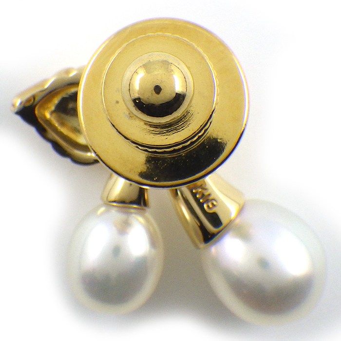 ミキモト MIKIMOTO ピンブローチ チェリー リーフ モチーフ パール 5.6