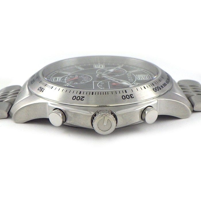 グッチ GUCCI 腕時計 Gタイムレス 126 2 ブラック文字盤 デイト クロノグラフ スモールセコンド 夜光針 SS クオーツアナログ 箱 保付き