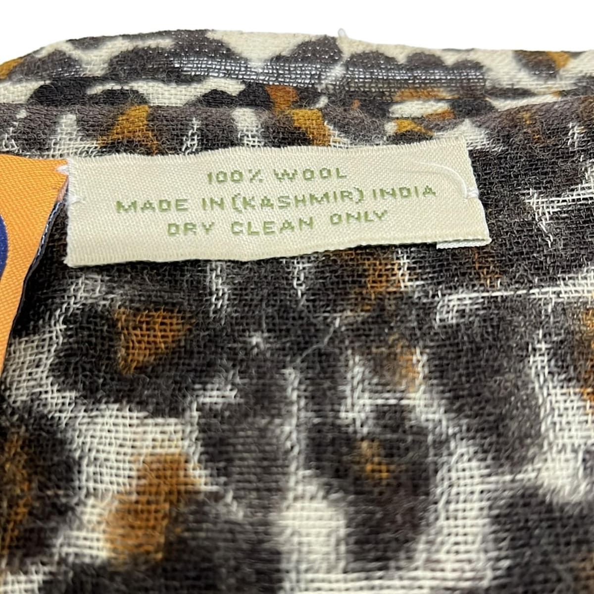  TORY BURCH トリーバーチ ストール ショール ダークブラウン ブラウン アイボリー 豹柄 ウール ストール ショール 小物