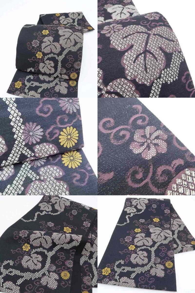  ✾まめ藤✾ 正絹 着物 蔦や菊 美しさを曲線に乗せて届ける洒落た目覚め 袋帯 R 31 袋帯 帯
