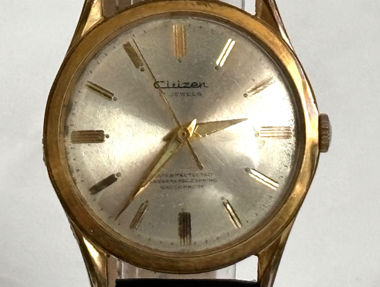稼働品 ヴィンテージ CITIZEN 手巻き ゴールド 17石 シチズン SHOCKPROOF 腕時計