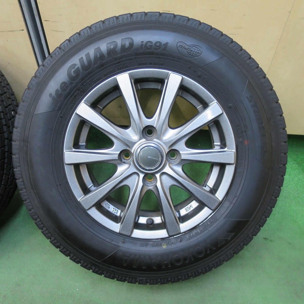  バリ溝 キレイ 9分 スタッドレス 165 80 R 13 90 88 N ヨコハマ アイスガード iG 91 MiLLOUS ミルアス 13インチ PCD 100 4 H ス 13インチ タイヤ ホイールセット