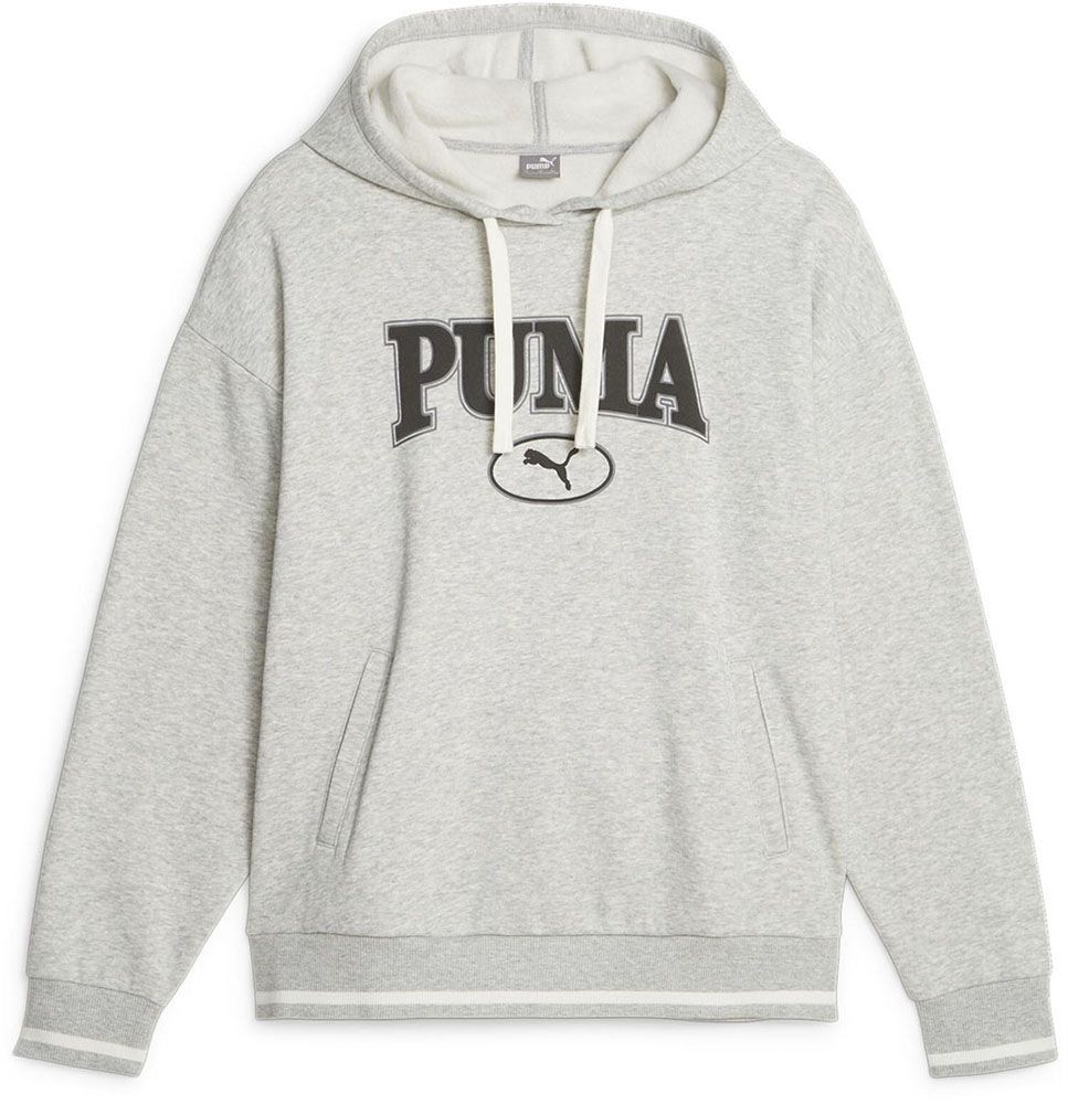 【送料無料，最新作】 プーマ PUMA PUMA SQUAD フーディースウェット FL ウィメンズ パーカー トップス 長袖 フリース 裏起毛 防寒 保温 フィットネス ジム 秋 冬 レディース  623332 04 ライト グレー ヘザー ジャージ ジャケット