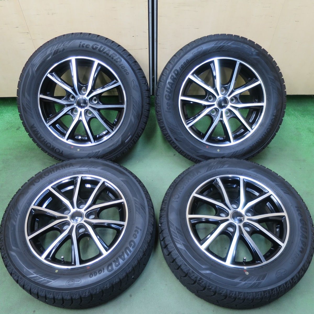 バリ溝 22年 キレイ 9分 スタッドレス 195 65 R 15 ヨコハマ アイスガード iG 60 SPORT KRONE スポルト クローネ 15インチ PCD 114 3 5 H ス