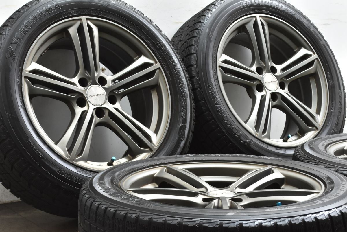 ホイールのみ販売 ユーロテック STAGE TR 5 3 18 in 8 J 32 PCD 112 ヨコハマ アイスガード 245 50 R アウディ U Q GY W A