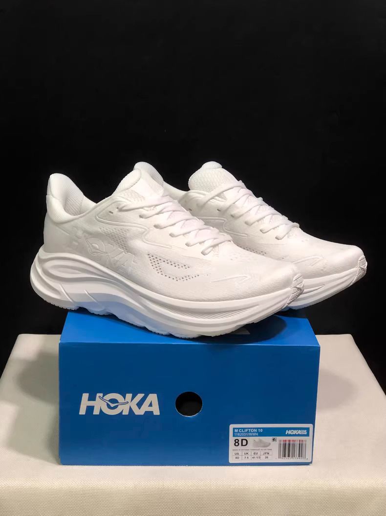 HOKA ONEONE ホカオネオネ CLIFTON 10 ホカ エム クリフトン 10 軽量 ロートップ アウトドア トレイル ランニングシューズ ホワイト スニーカー 送料無料