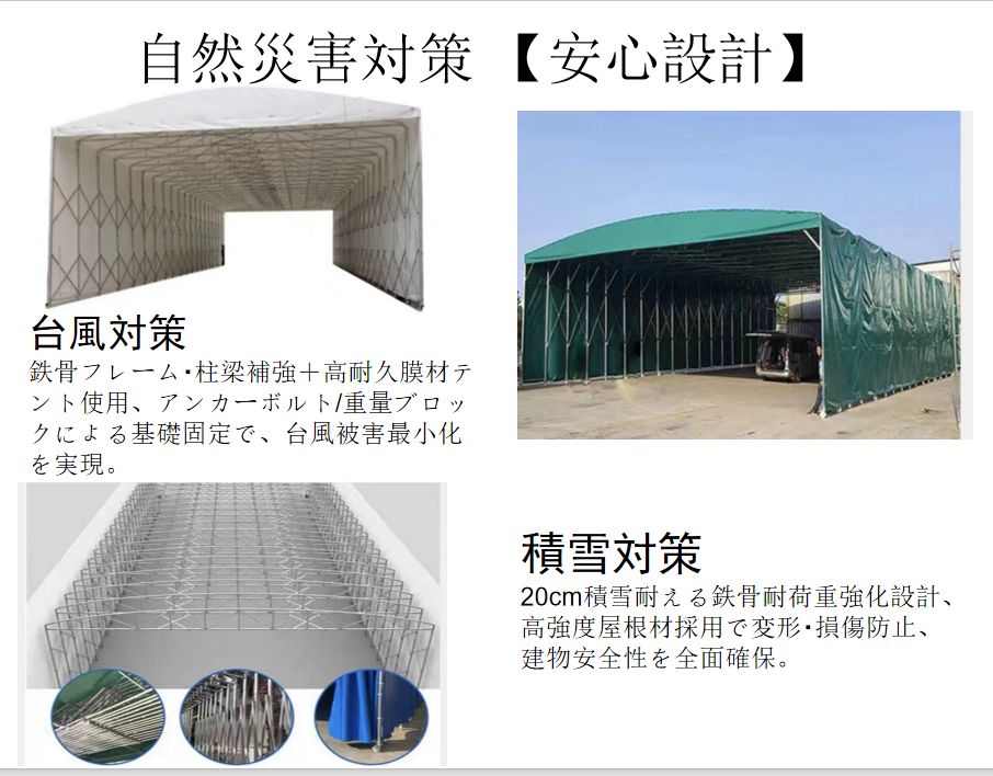 在庫あり間口6m 奥行10m 高さ4m 肉厚1.5MMテント倉庫 グレー 四面生地