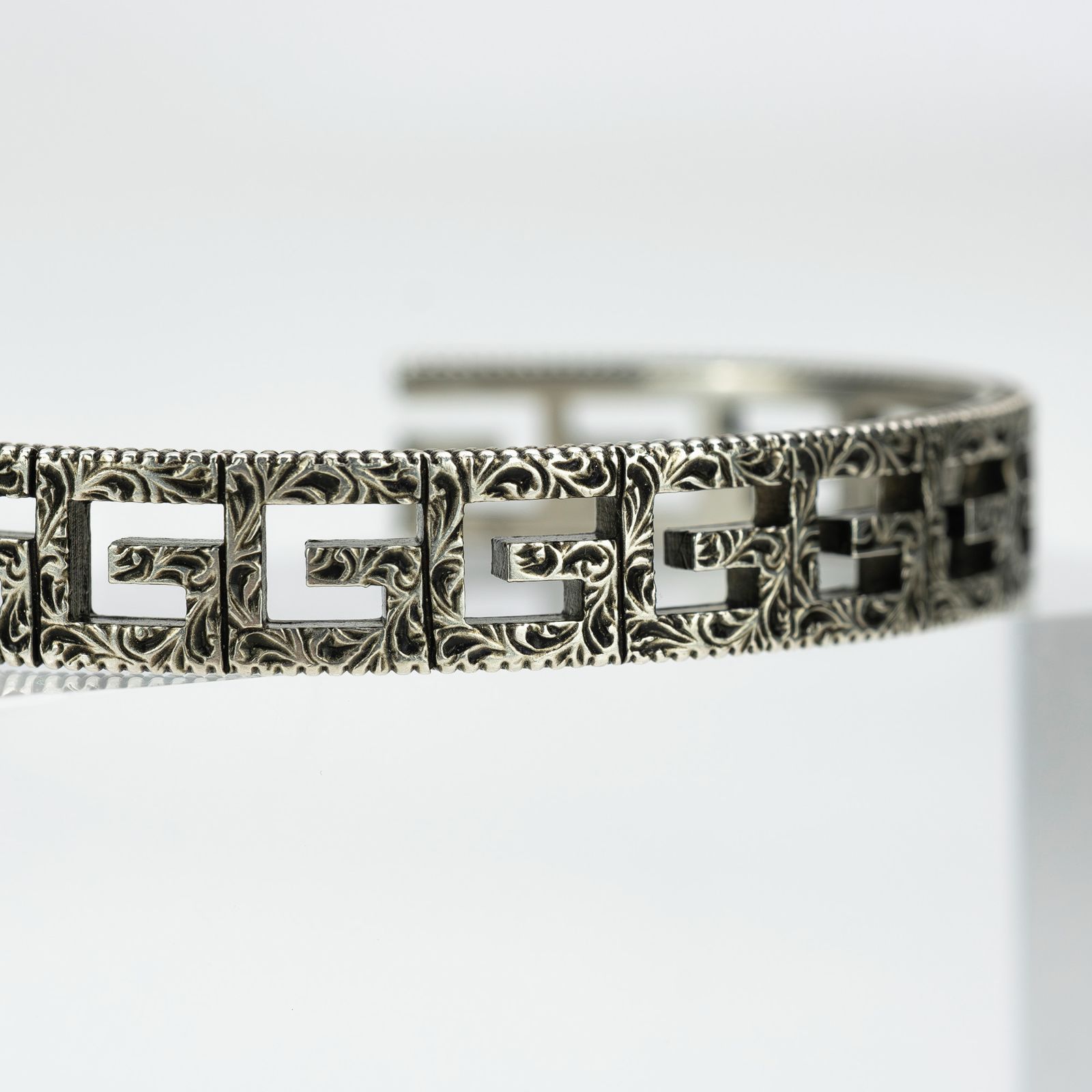 グッチ GUCCI バングル アラベスク Gモチーフ #19 シルバー925 約36.8g