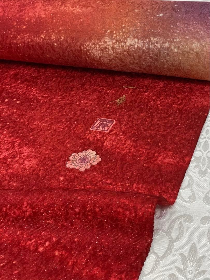 吉野一廉 銀通し 小紋 反物 正絹 着尺 落款入 作家物 No.7 - メルカリ