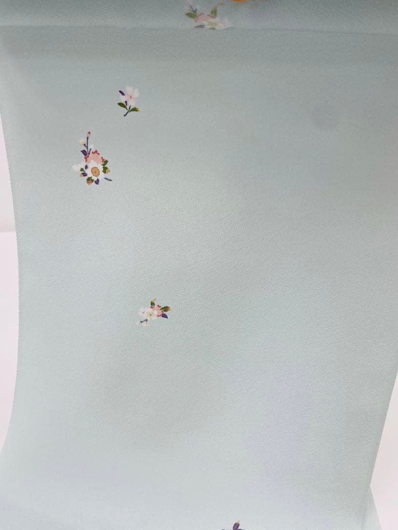  小紋 京友禅 桜 チャイナクレイ色 正絹 反物 T 9130 小紋 着物反物