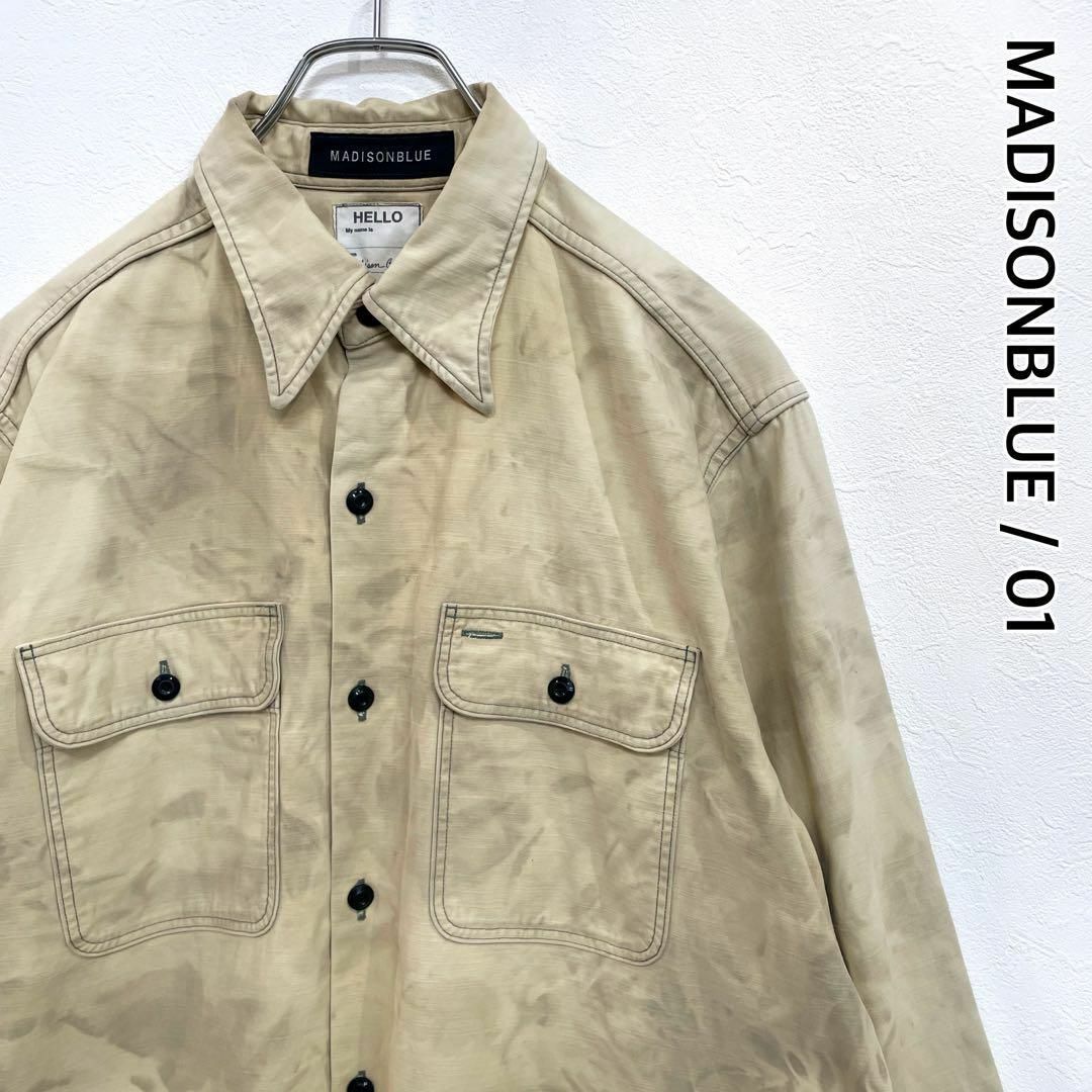 マディソンブルー MADISON BLUE ハンプトン ワークシャツ ワンポイント