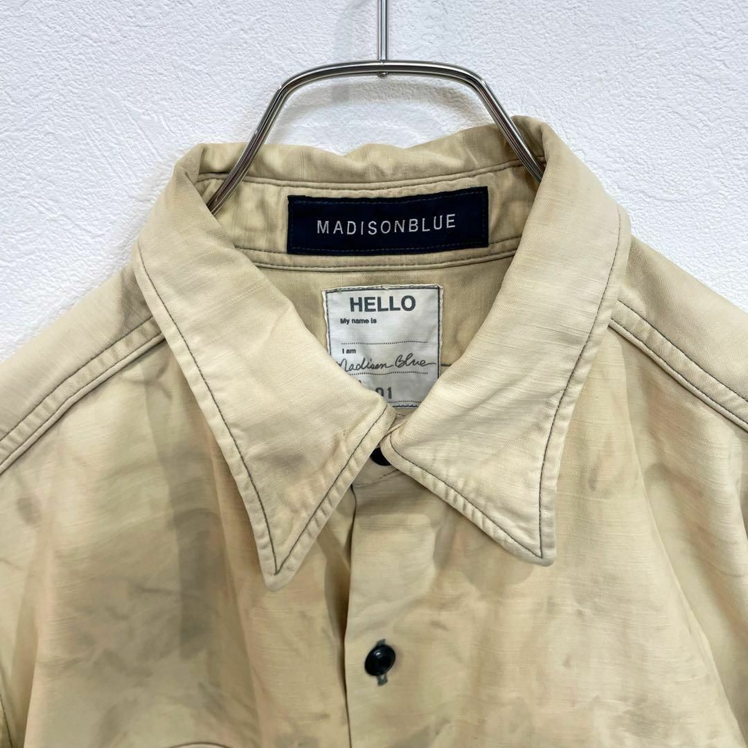マディソンブルー MADISON BLUE ハンプトン ワークシャツ ワンポイント