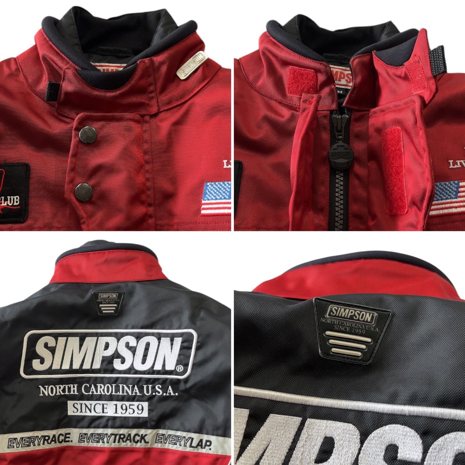SIMPSON（シンプソン）バイカーズジャケット M（実寸L〜XL相当） SIMPSON シンプソン レーシングジャケット バイクウェア フルスリーブ