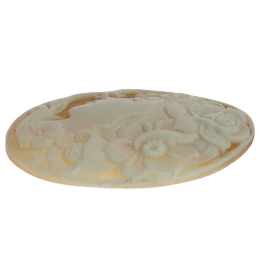 シェルカメオ 1P・カメオ・シェル・ストーン・ルース-6.0g/ホワイト