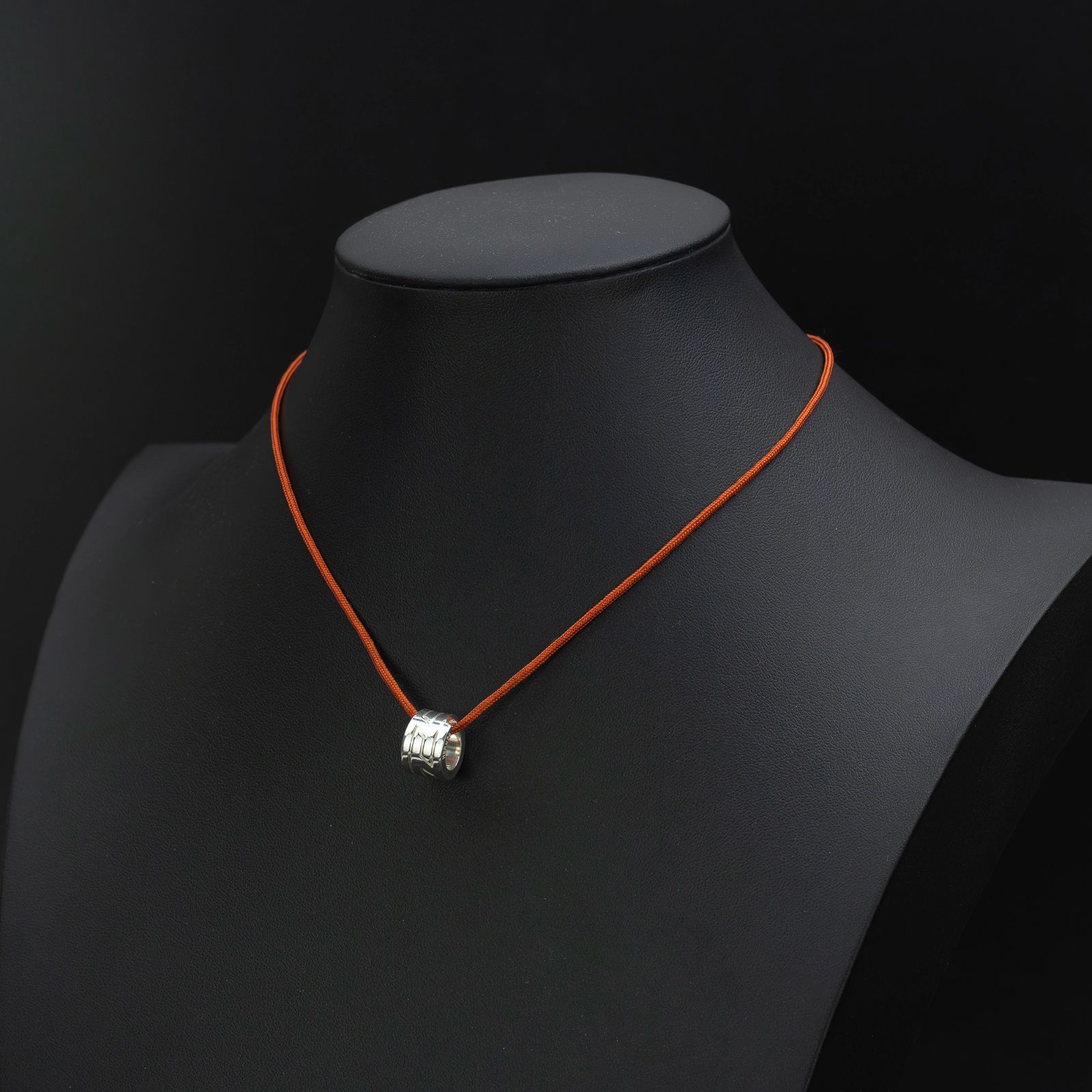 エルメス ネックレス イタリーク Hモチーフ シルバー925×テキスタイル