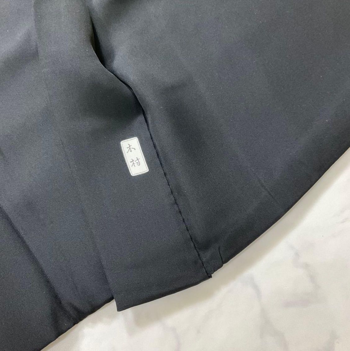 one⬛️男前屋⬛️男長羽織⬛️男黒紋付⬛️上質な羽二重正絹⬛️五つ紋⬛️裄69 5丈91⬛男着物男長羽織男襦袢男袴角帯男帯