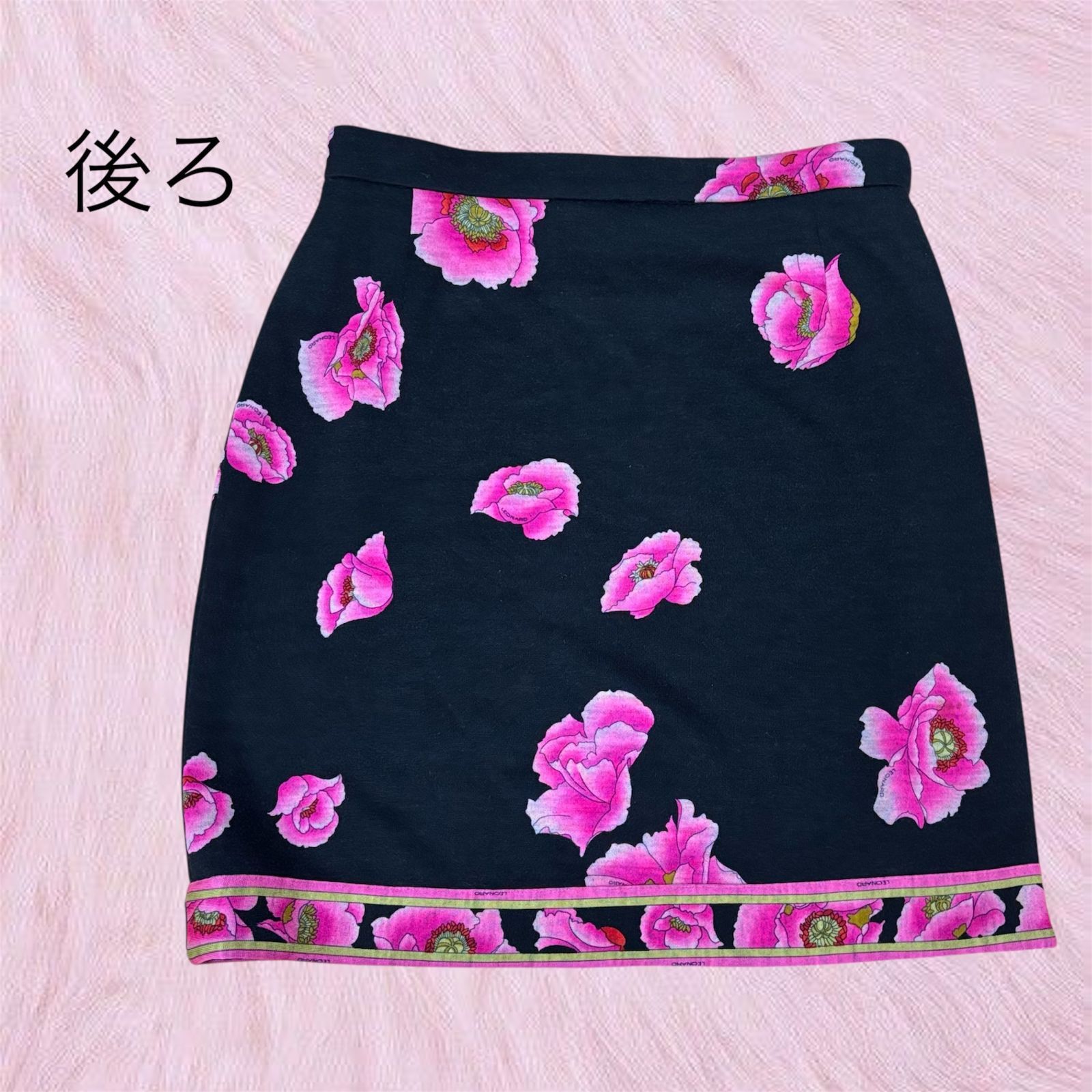 LEONARD レオナール 花柄 コットン タイトスカート 9号 LEONARD レオナール 花柄スカート - メルカリ