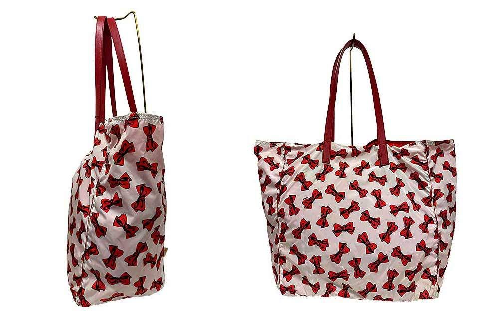 PRADA プラダ バッグ ハワイ BYOBAG トートバッグ リバーシブル レッド＿r 23＿セルモアから ＿s-0738-r 23