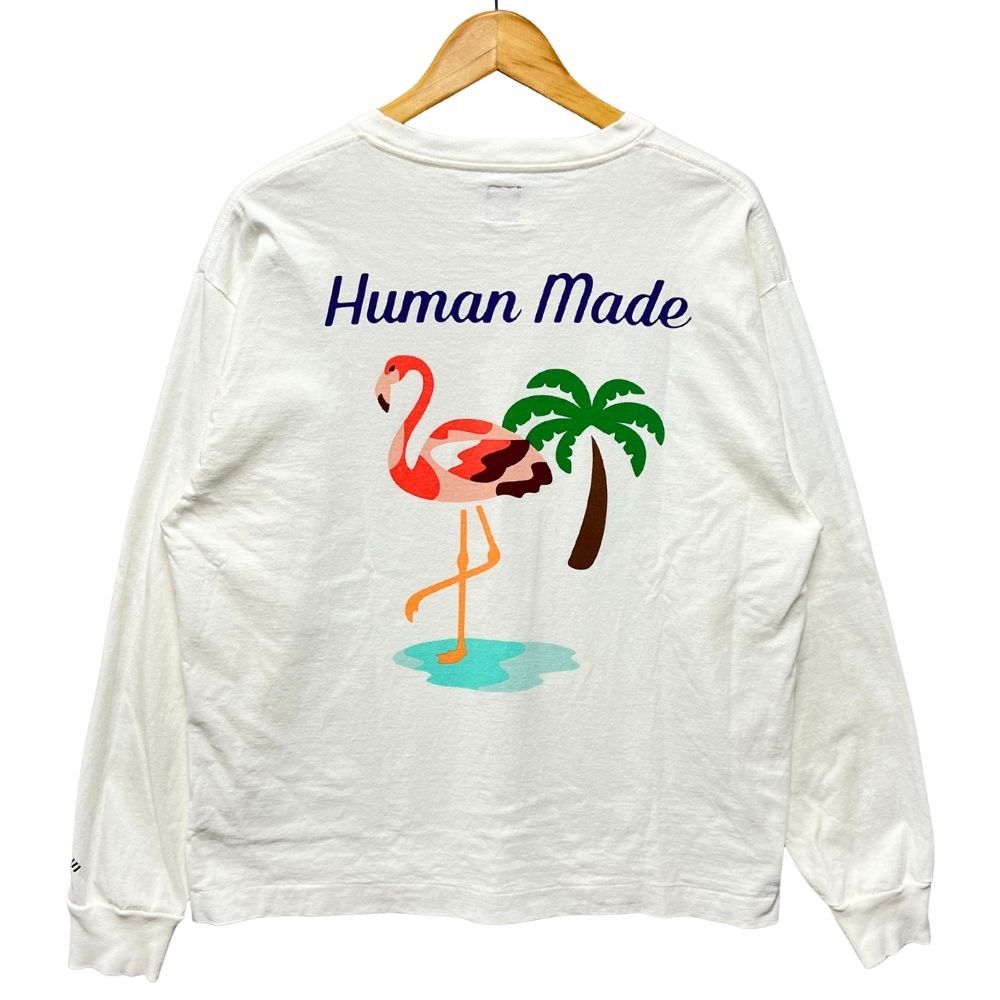 HUMAN MADE ヒューマンメイド ロゴ プリント 長袖Ｔシャツ ホワイト系 サイズ XL 52707