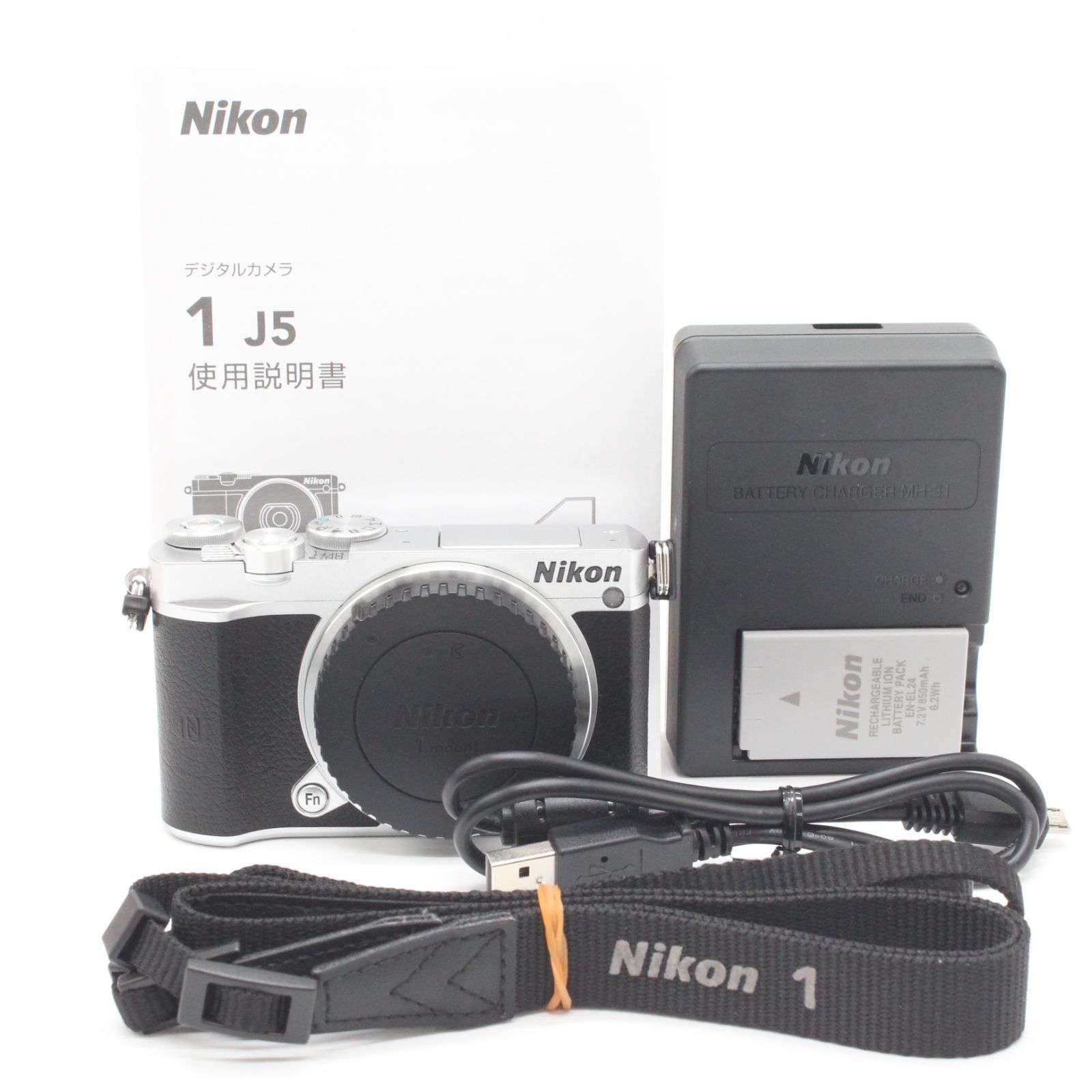 476ショット 嬉しい説明書付き ほぼ Nikon 1 J 5 ボディ シルバー