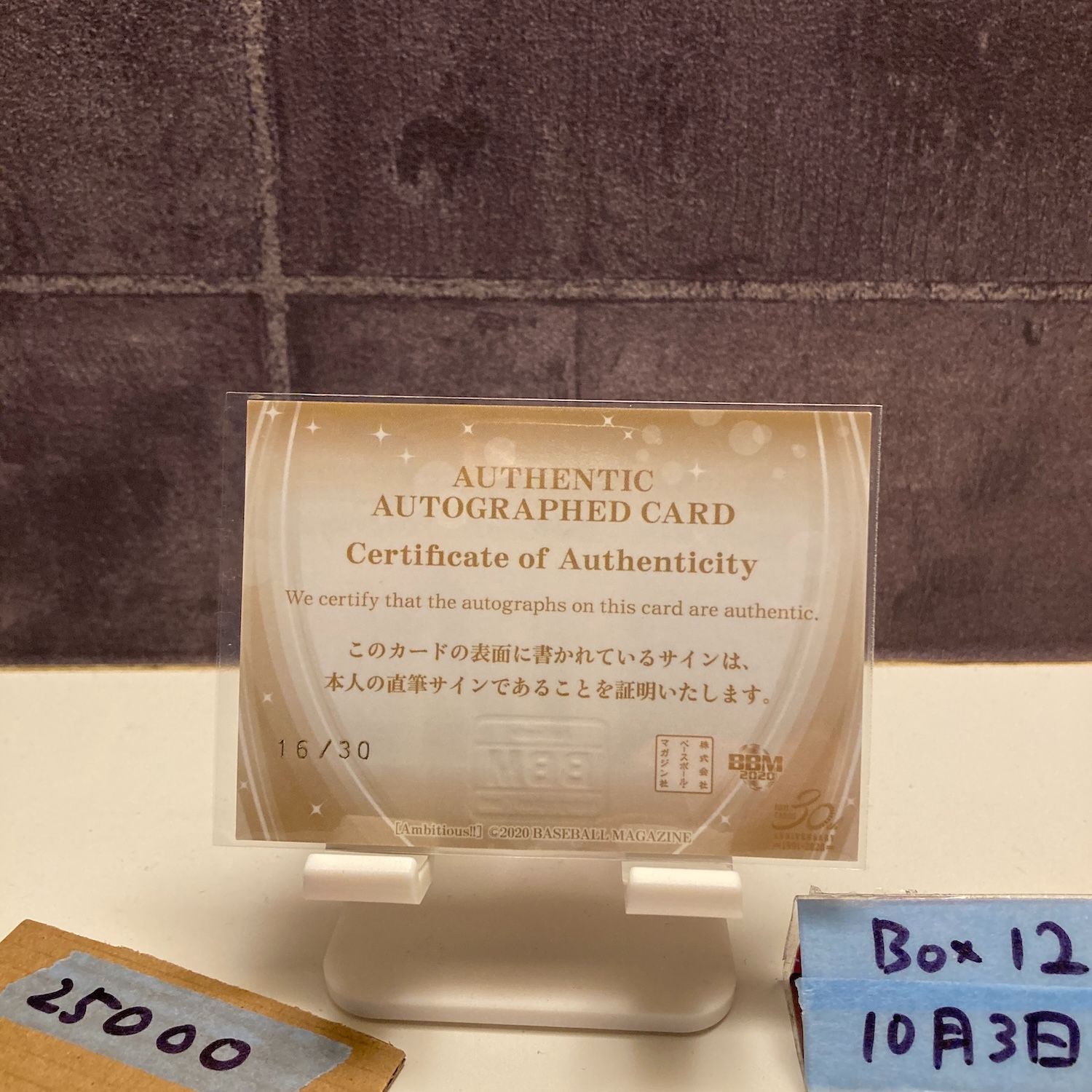 2020 BBM 渡辺未詩 辰巳リカ 16/30 直筆サインカード 女子プロレス