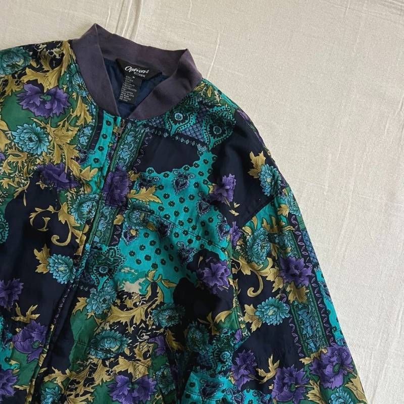 90s vintage US古着 ヨーロピアンアートモチーフ 花 ペイズリー 総柄