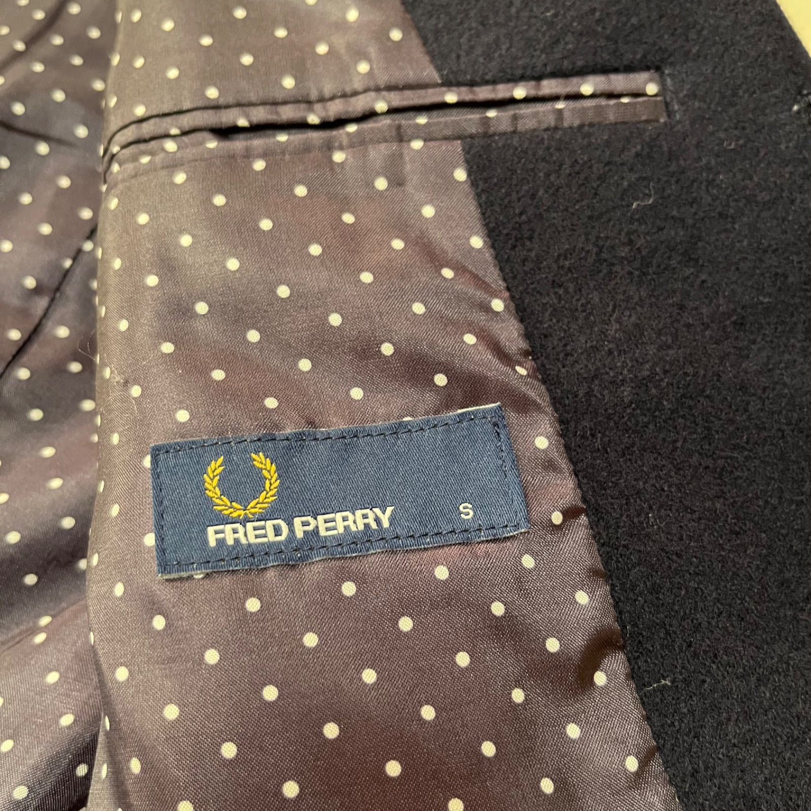 FRED PERRY フレッドペリー パイピングラペル メルトンウール ブレザー 