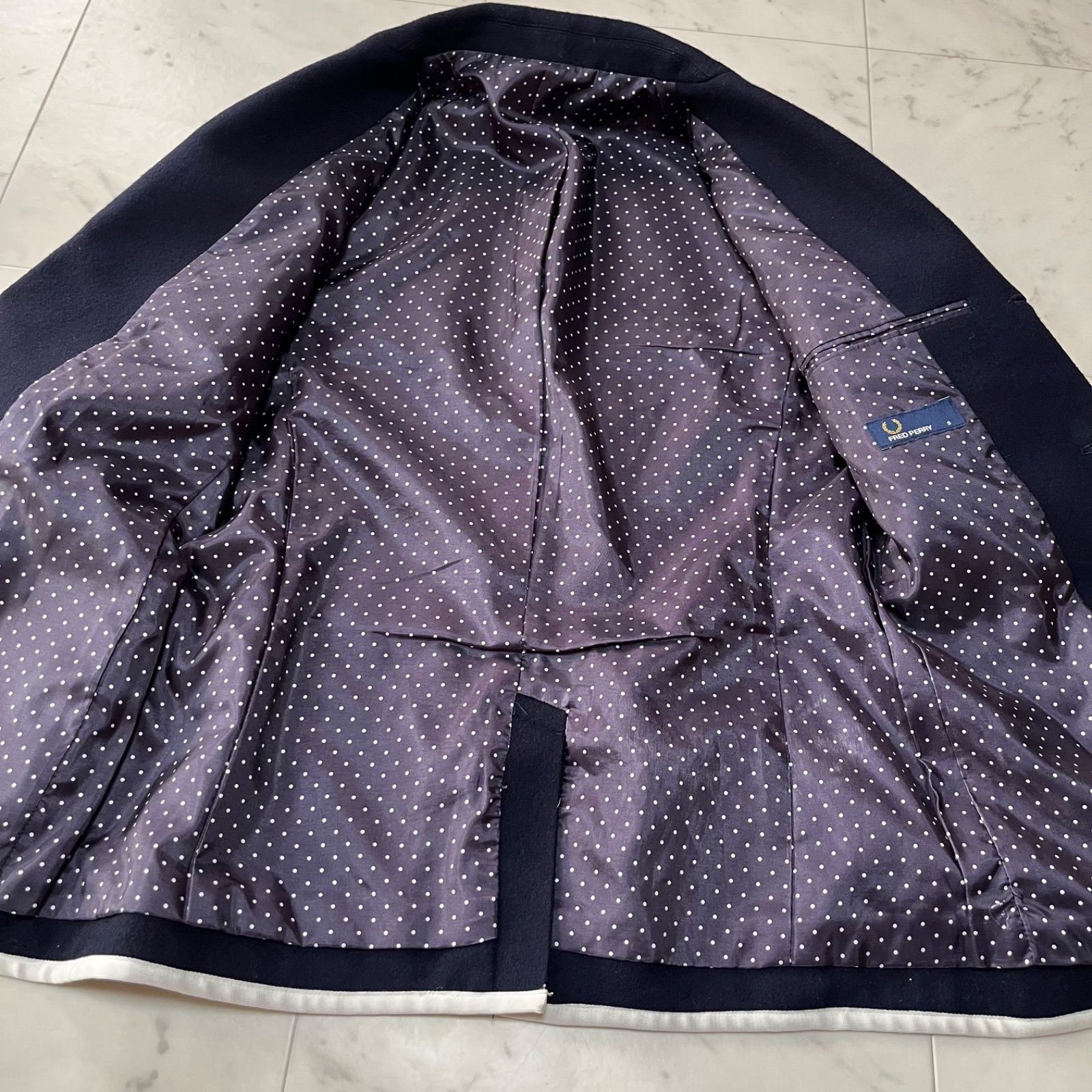 FRED PERRY フレッドペリー パイピングラペル メルトンウール ブレザー 