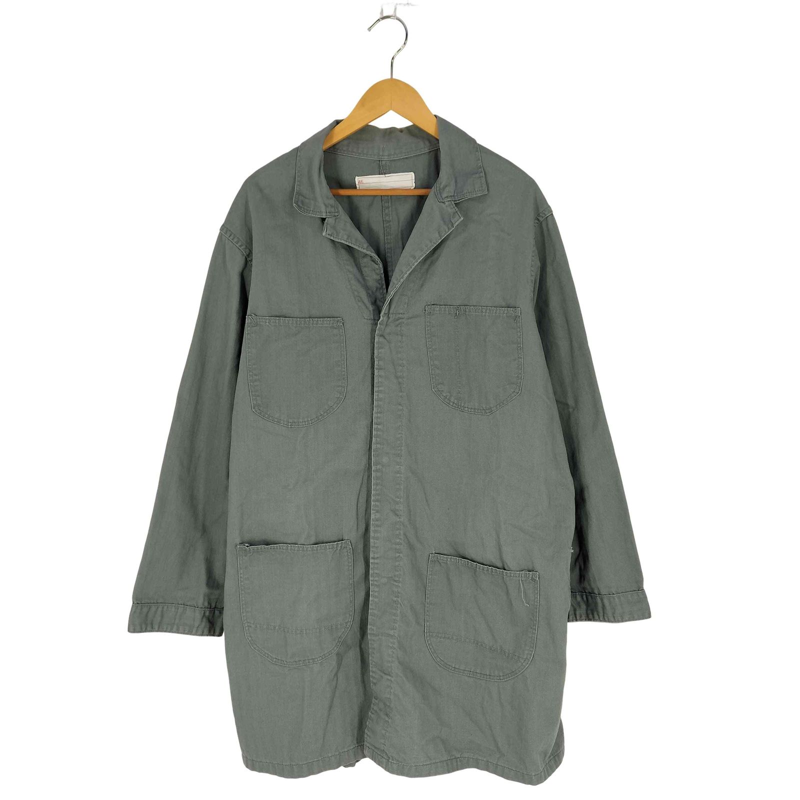 USED古着(ユーズドフルギ) {{DETROIT OVERALL MFG. CO.}} USA製 ヘリンボーンツイル スナップボタン ショップコート メンズ EUR：46 【中古】【ブランド古着バズストア】 ユーズドフルギ USED古着 {{DETROIT OVERALL MFG. CO.}} USA製