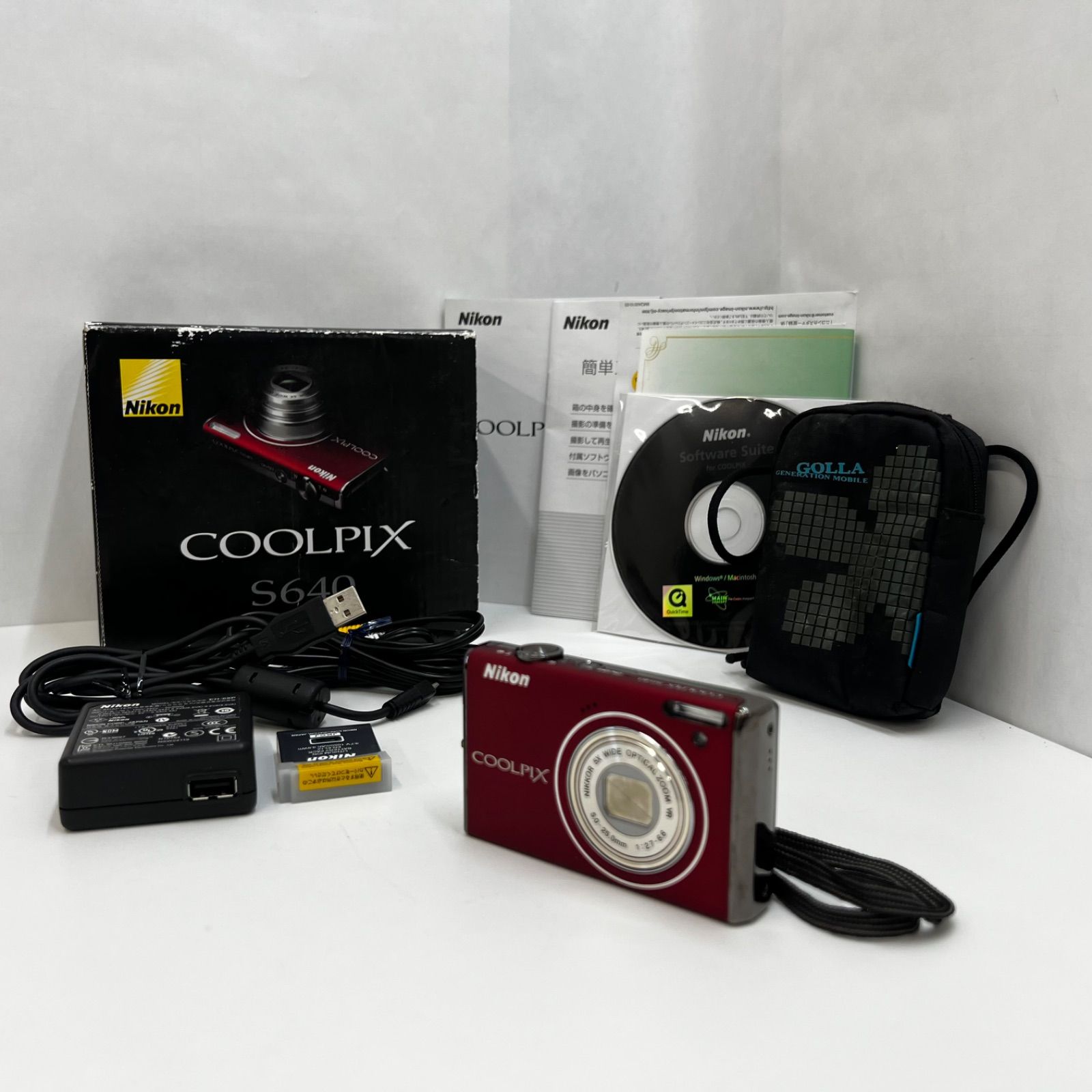 1-000134】 Nikon COOLPIX S640 ニコン クールピクス デジカメ レッド