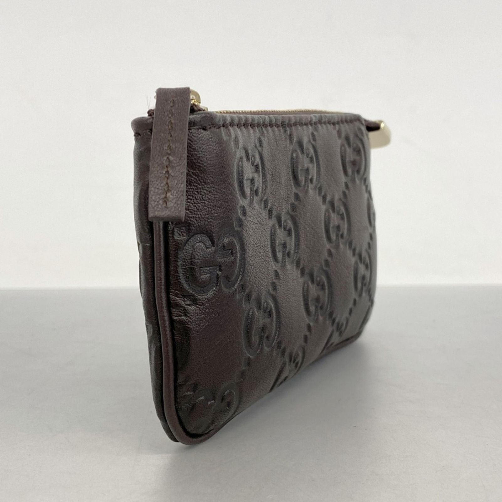 グッチ Gucci 財布 コインケース グッチシマ 233183 レザー ダークブラウン シャンパンメンズ レディース