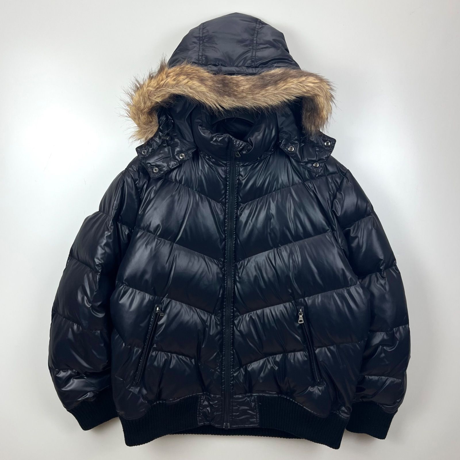 UNIQLO 00s y2k archive shiny fur down jacket XL ユニクロ 光沢