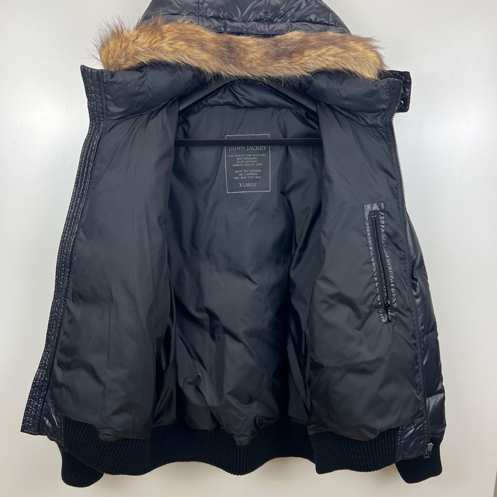 UNIQLO 00s y2k archive shiny fur down jacket XL ユニクロ 光沢