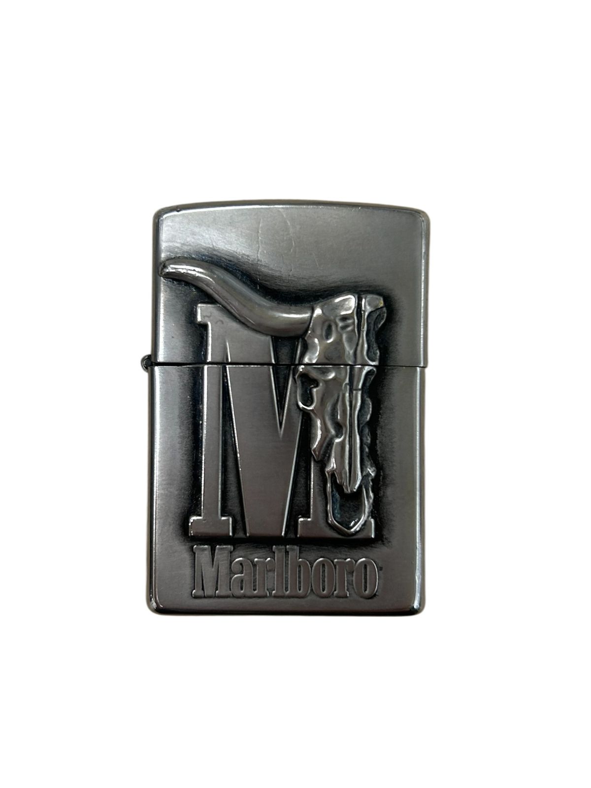 zippo ジッポー Marlboro マルボロ ロングホーン 1999年製 オイルライター 水牛 シルバー 雑貨 027